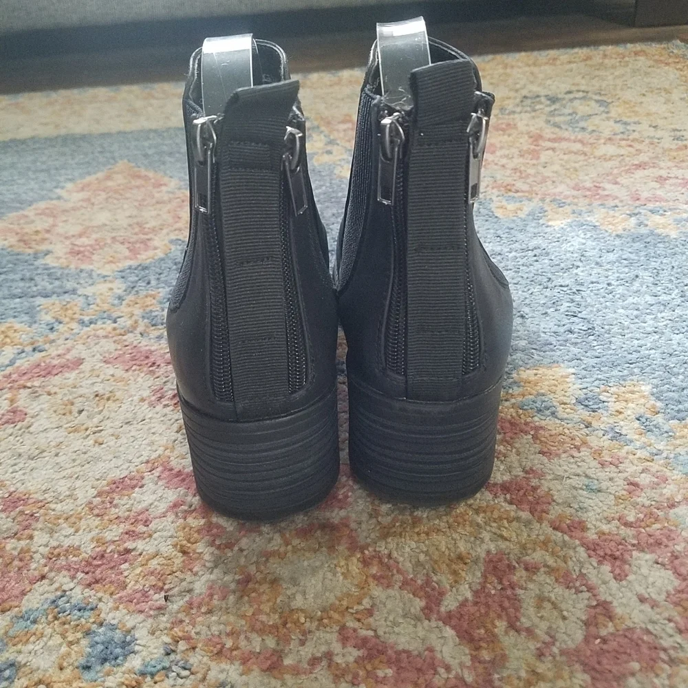 Pierre Dumas double zip back black booties boots size 9 - Picture 4 of 13